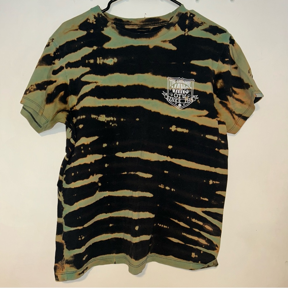Tie-Dye Vans Shirt - Black and Green